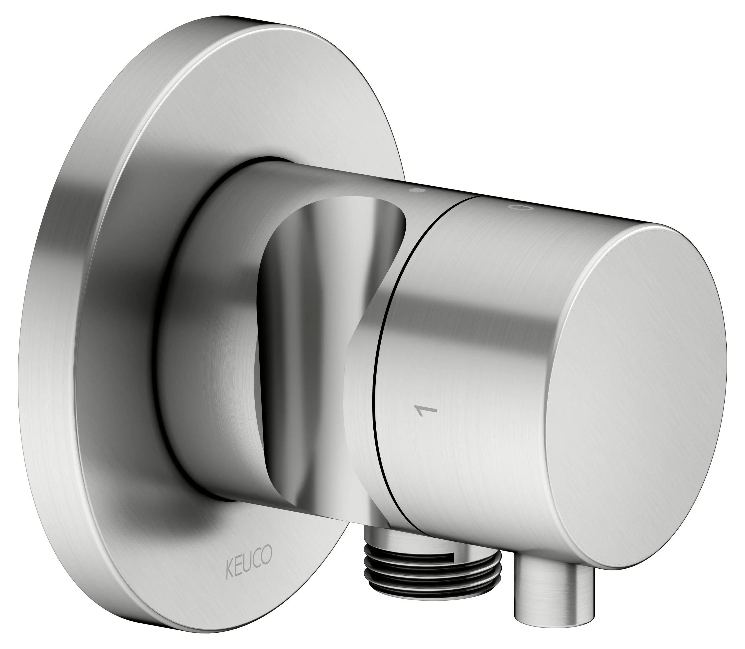 IXMO 2-Wege Ab- u. Umstellventil UP IXMO Comfort, rund Edelstahl-fin