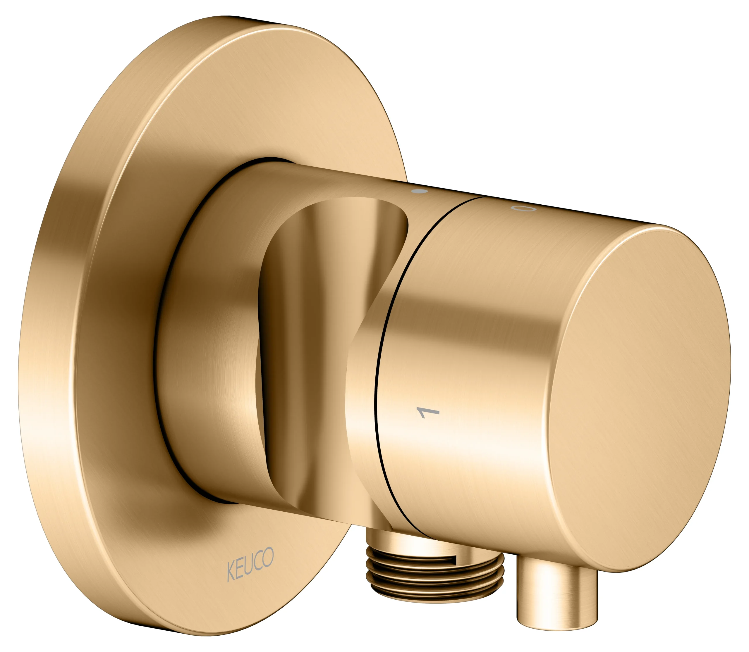 IXMO 2-Wege Ab- u. Umstellventil UP IXMO Comfort, rund Messing gebürstet