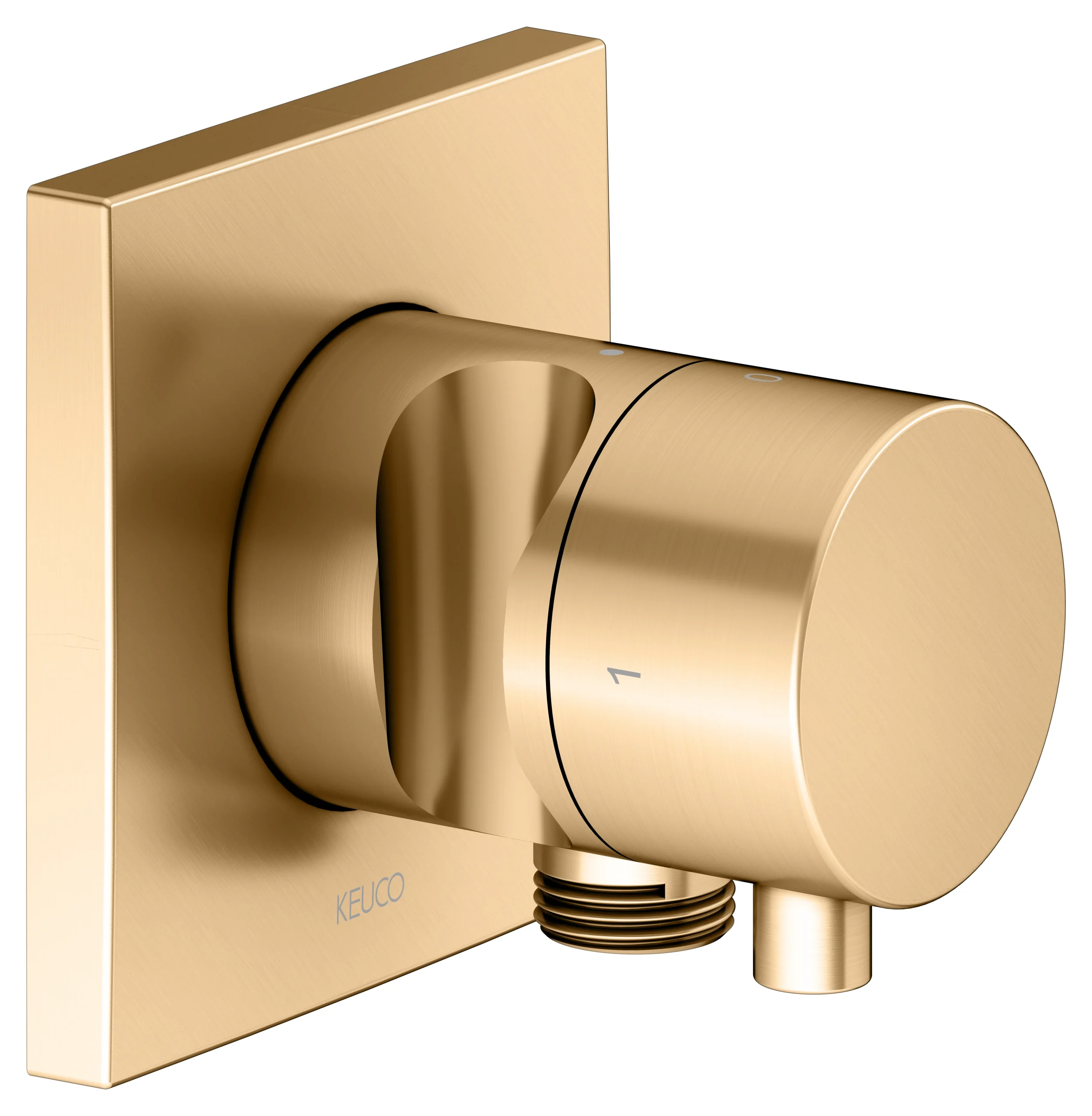 IXMO 2-Wege Ab- u. Umstellventil UP IXMO Comfort, eckig Messing gebürstet