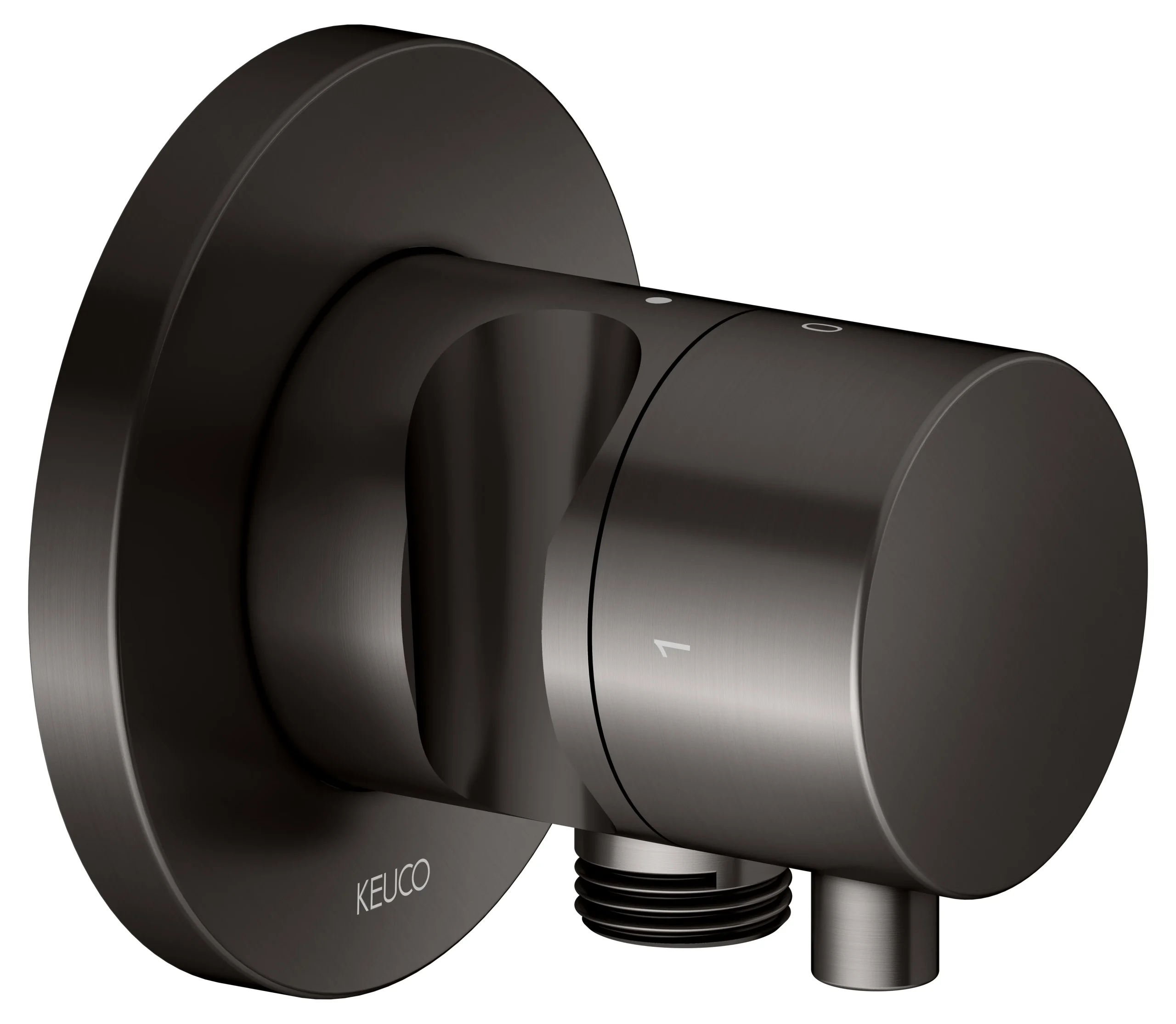 IXMO 2-Wege Ab- u. Umstellventil UP IXMO Comfort, rund Titanschwarz gebürstet