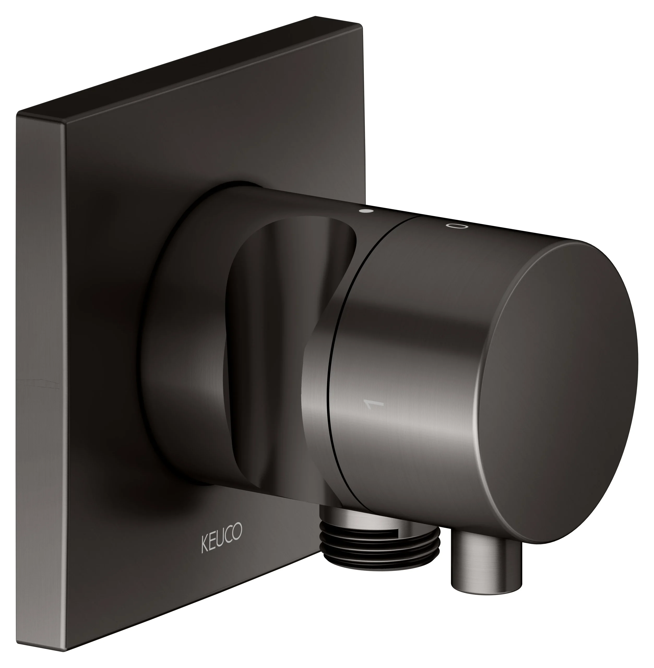 IXMO 2-Wege Ab- u. Umstellventil UP IXMO Comfort, eckig Titanschwarz gebürstet