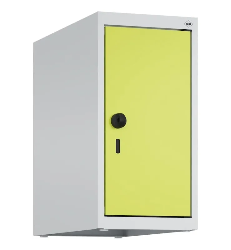 C+P Aufsatzschrank Classic PLUS  | 1 Abteil | HxBxT 50x25x50cm | Sicherheits-Drehriegel | Stahl | Lichtgrau/Clowngrün