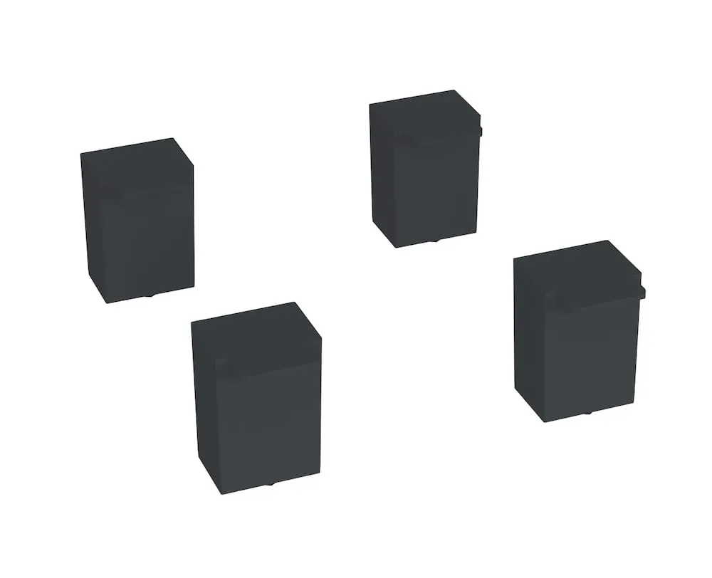 Set 4x Füße für C+P Spinde Classic PLUS | HxBxT 10x7,1x5,1cm | Kunststoff | Anthrazitgrau