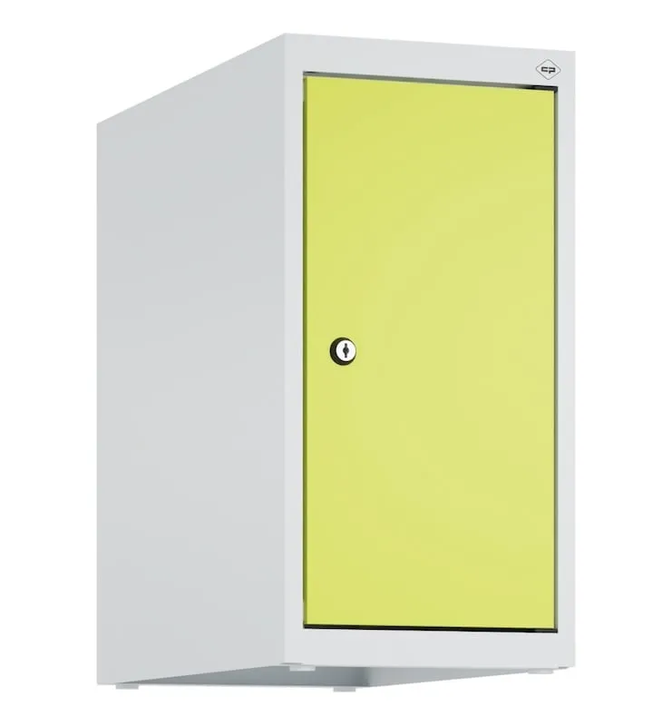 C+P Aufsatzschrank Classic PLUS  | 1 Abteil | HxBxT 50x25x50cm | Zylinderschloss | Stahl | Lichtgrau/Clowngrün