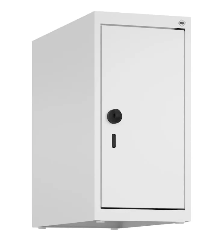 C+P Aufsatzschrank Classic PLUS  | 1 Abteil | HxBxT 50x25x50cm | Sicherheits-Drehriegel | Stahl | Verkehrsweiß/Verkehrsweiß