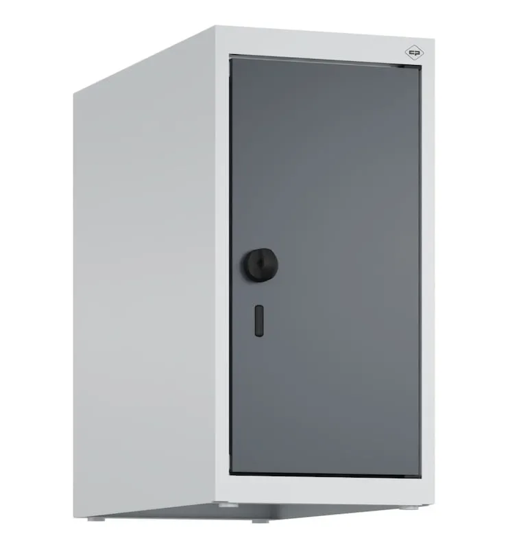 C+P Aufsatzschrank Classic PLUS  | 1 Abteil | HxBxT 50x25x50cm | Sicherheits-Drehriegel | Stahl | Lichtgrau/Anthrazitgrau