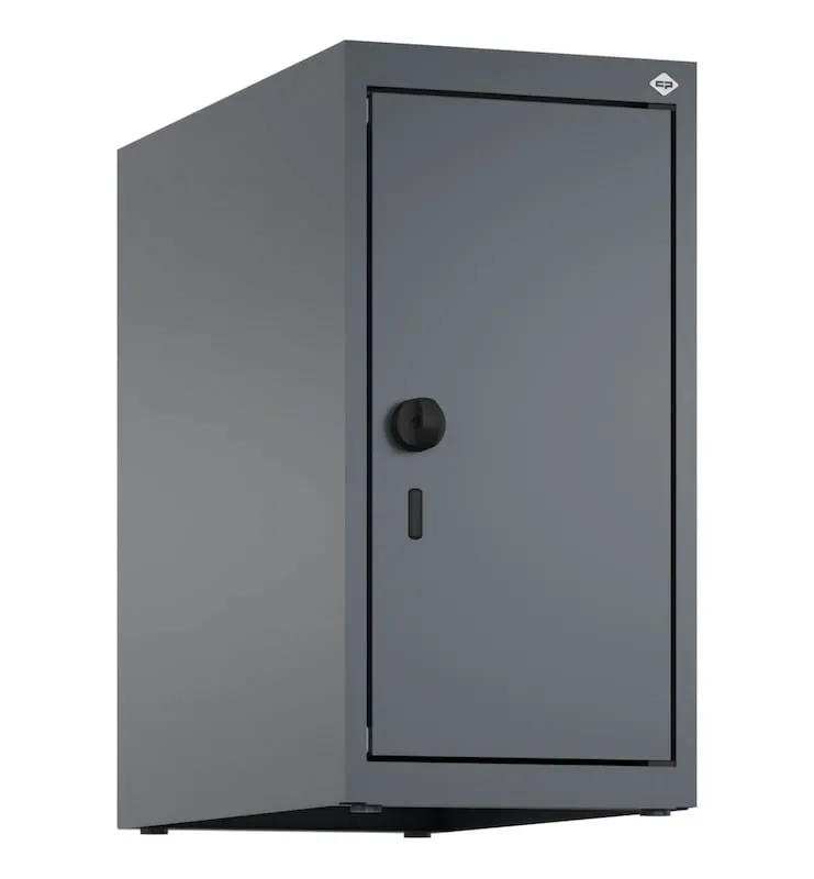 C+P Aufsatzschrank Classic PLUS  | 1 Abteil | HxBxT 50x25x50cm | Sicherheits-Drehriegel | Stahl | Anthrazitgrau/Anthrazitgrau
