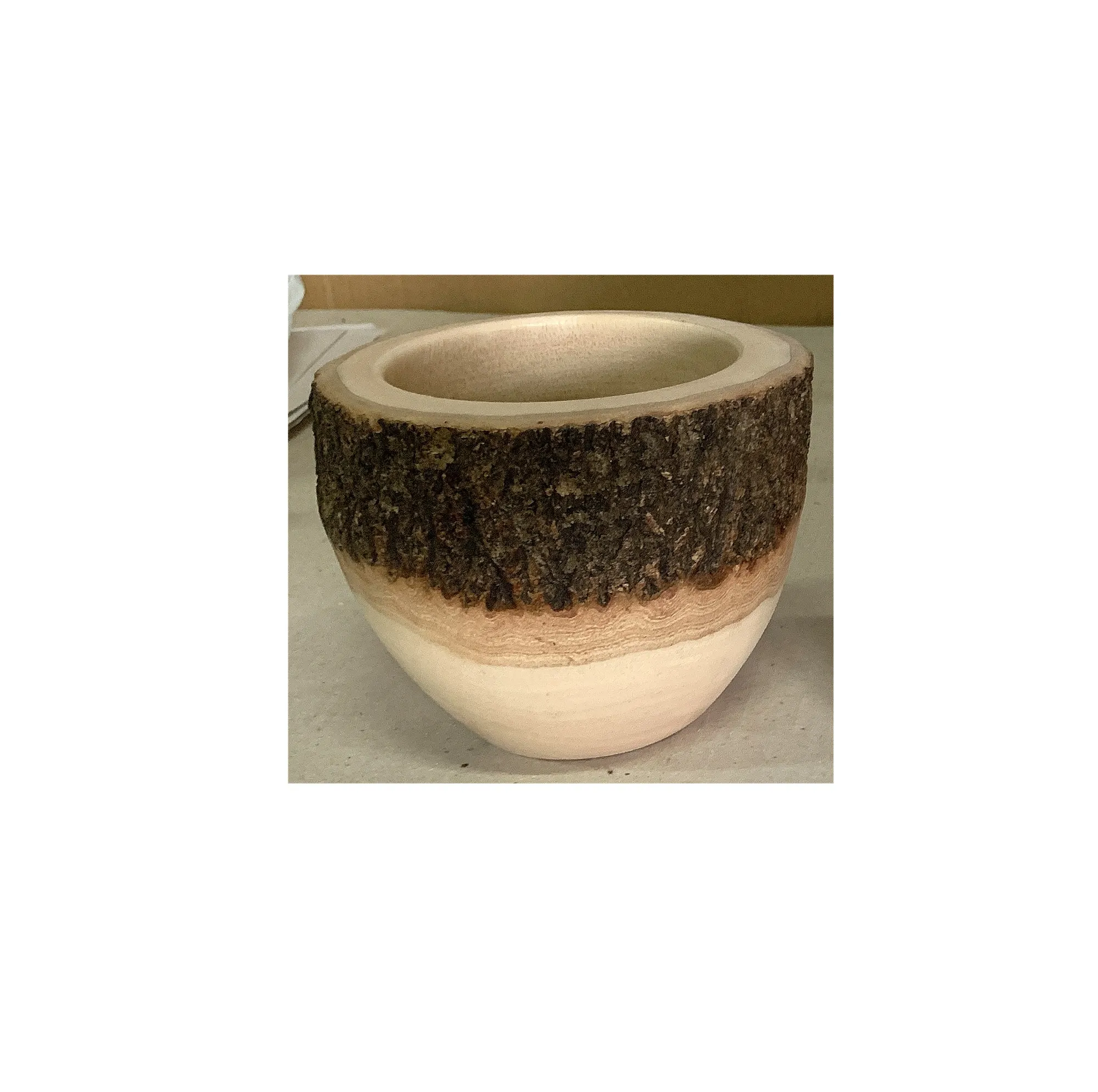 Baumrinden-Topf, natur, Ø 13-15 cm, H 13 cm