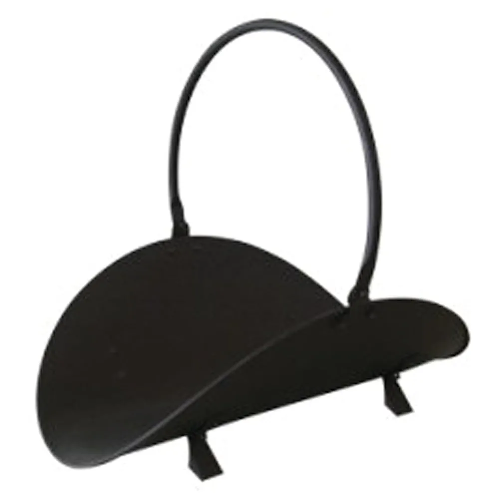 Inaki II Kaminholzkorb | Optisch ansprechender Kaminholzkorb | Stahl | schwarz | HxBxDurchmesser: 40x38x48 cm