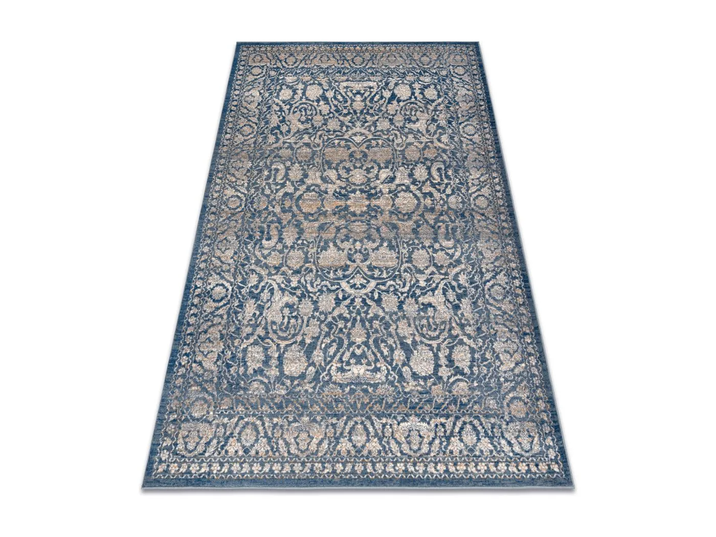 Teppich Wolle NAIN Ornament, Rahmen, vintage 7557/51644 beige / blau 120x170 cm
