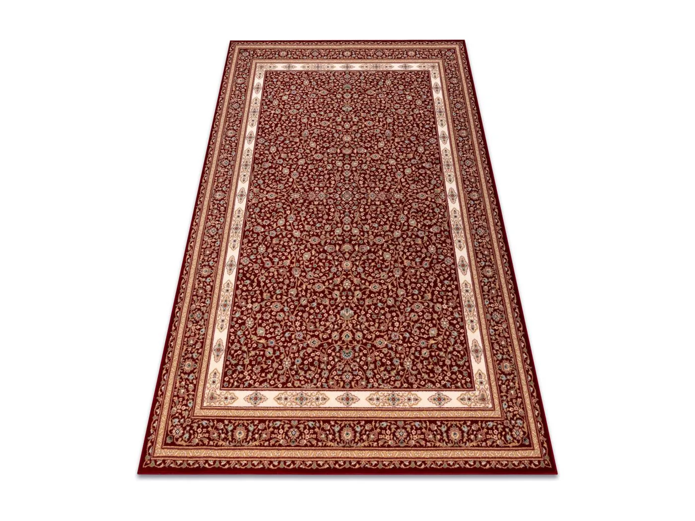 Teppich Wolle NAIN Ornament, Rahmen, 7965/51066 rotwein / beige 160x230 cm