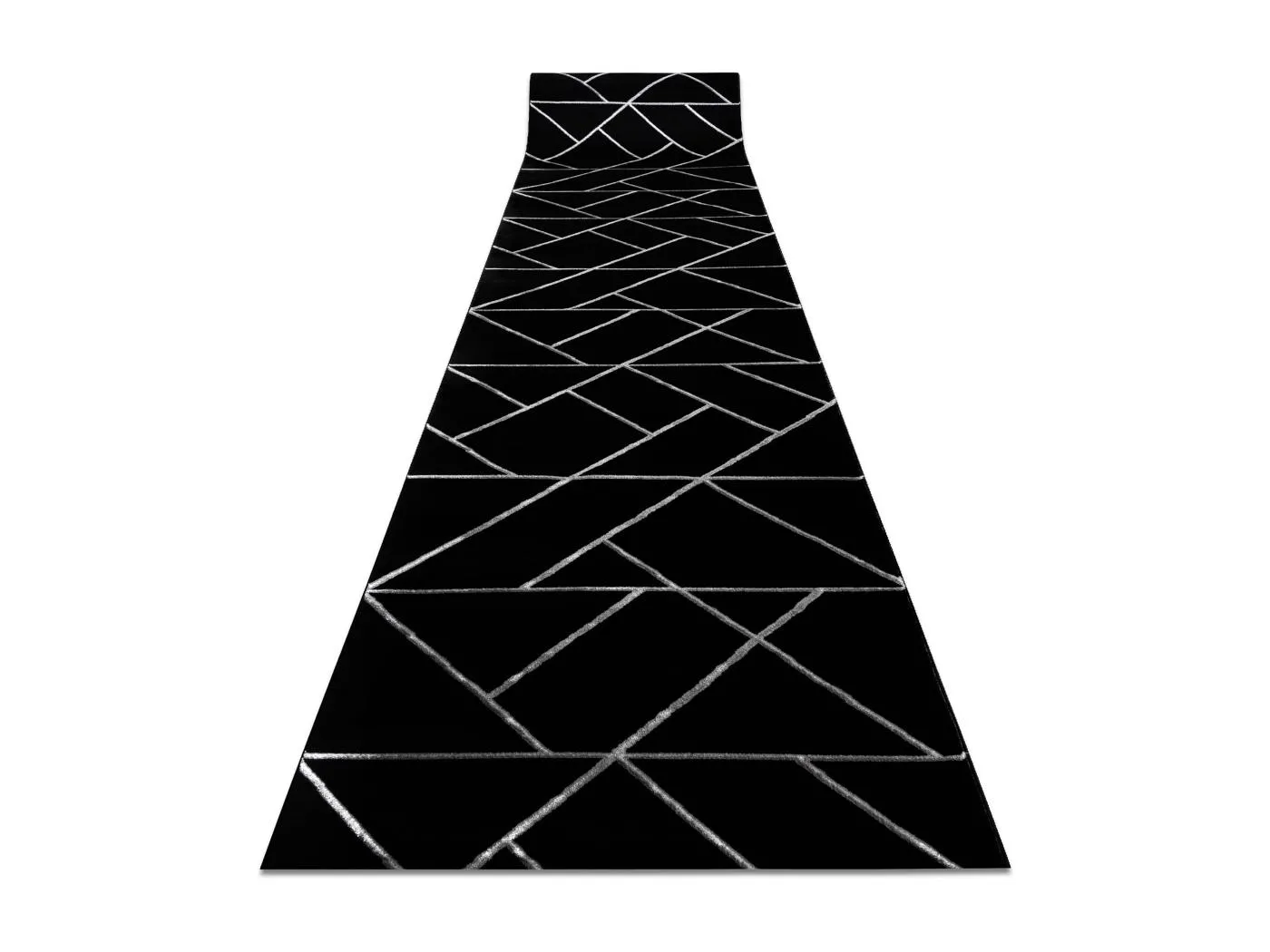 Exklusiv EMERALD Läufer 7543 glamour, stilvoll geometrisch schwarz /  100x410 cm