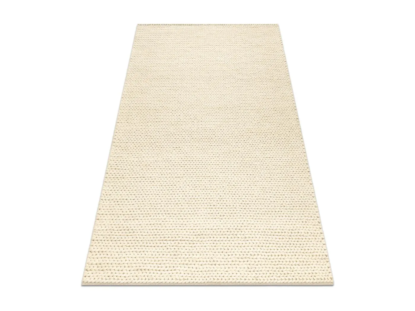Wollteppich TAHAR 99004B Creme - HANDGEWEBT Schlinge, uniform 120x180 cm