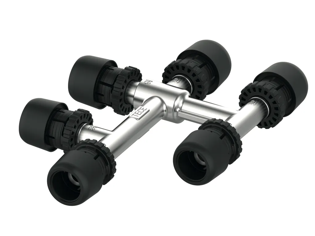 TECElogo-Ax Kreuzungsfitting Dimension 16 × 16 × 16, Standard Messing