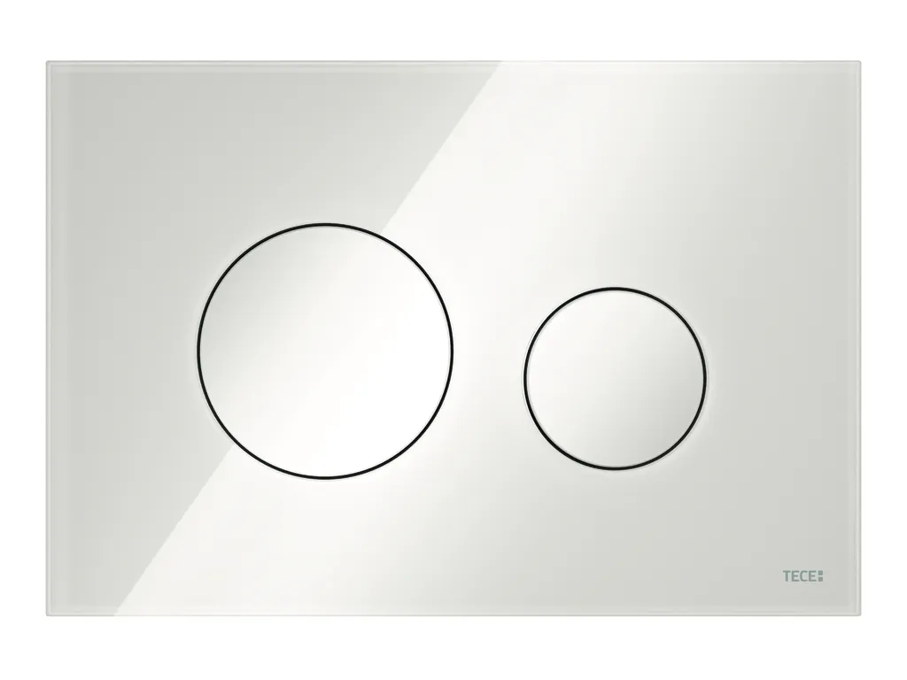 loop WC-Betätigungsplatte Zweimengen Glas weiß glzd. Tasten weiß glzd.