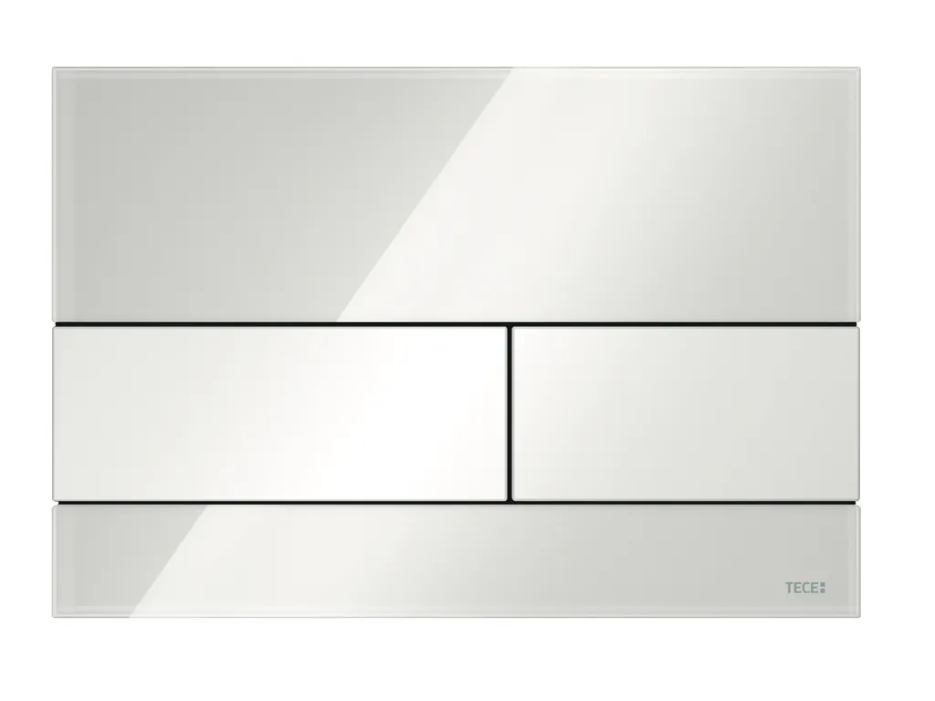 square Betätigungsplatte Zweimengen Glas weiß glänzend, Tasten weiß glänzend