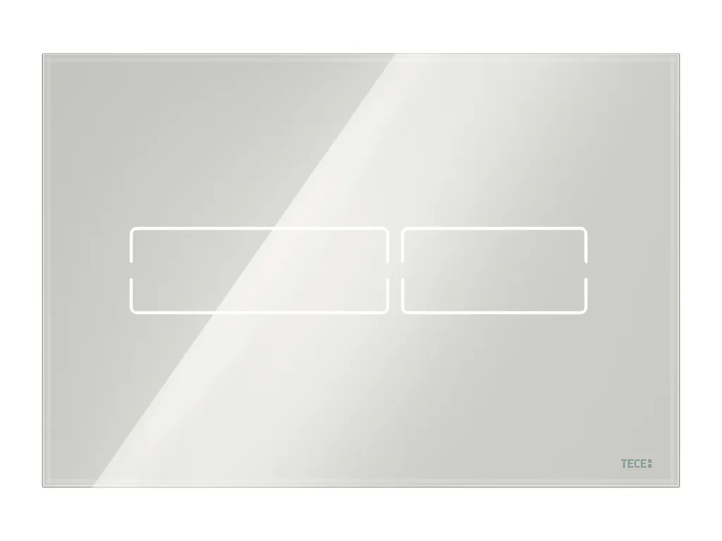 lux Mini WC-Betätigungsplatte, Glas weiß glänzend