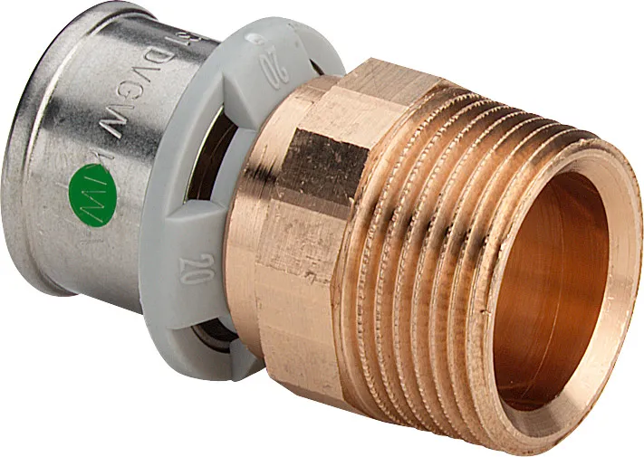 Viega „Sanfix P“ Übergangsstück mit 1 Muffe und Außengewinde 16 mm × 1/2″