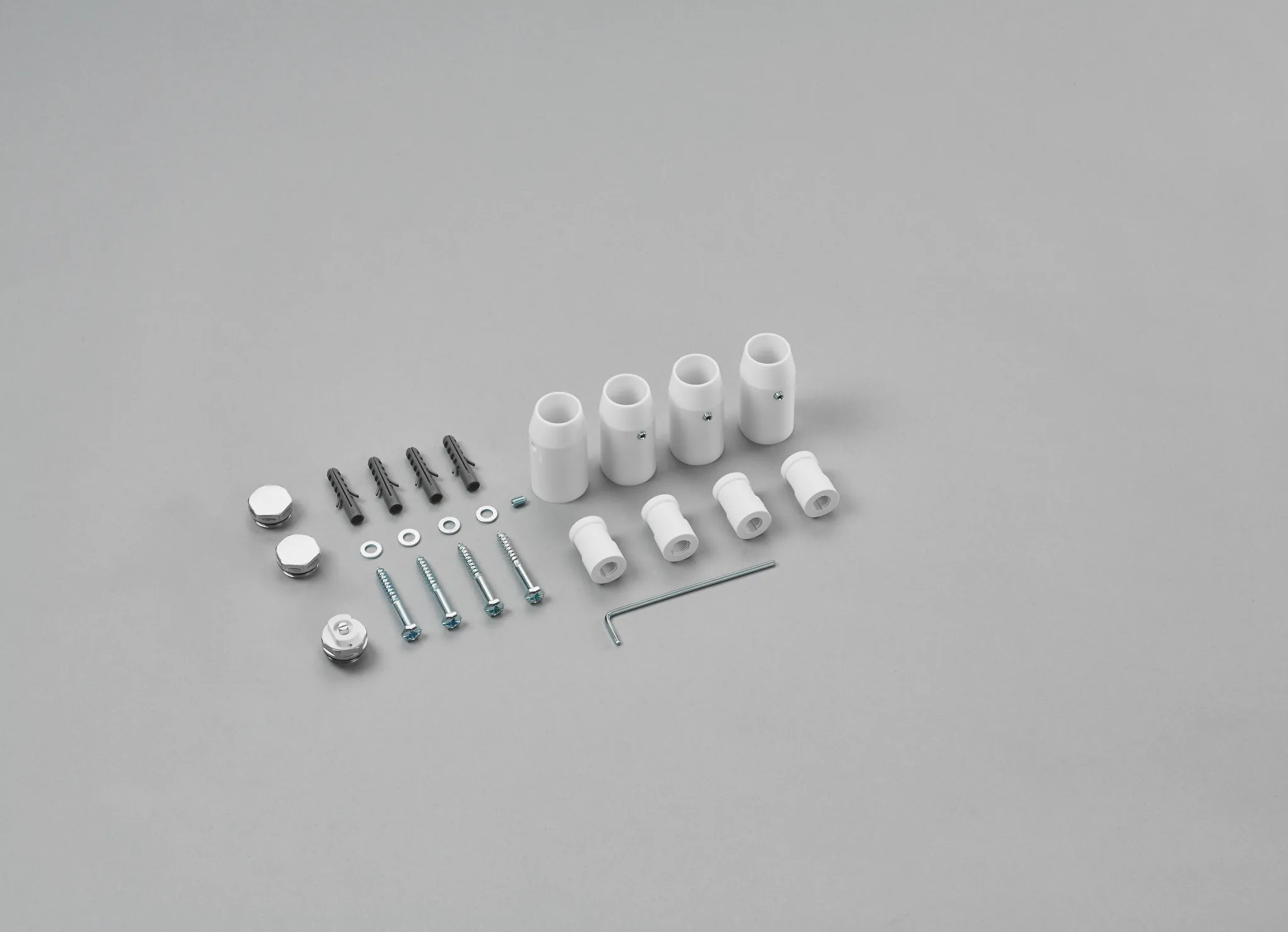 Zehnder Montageset für „Ribbon“ in Verkehrsweiß (RAL 9016, glänzend)