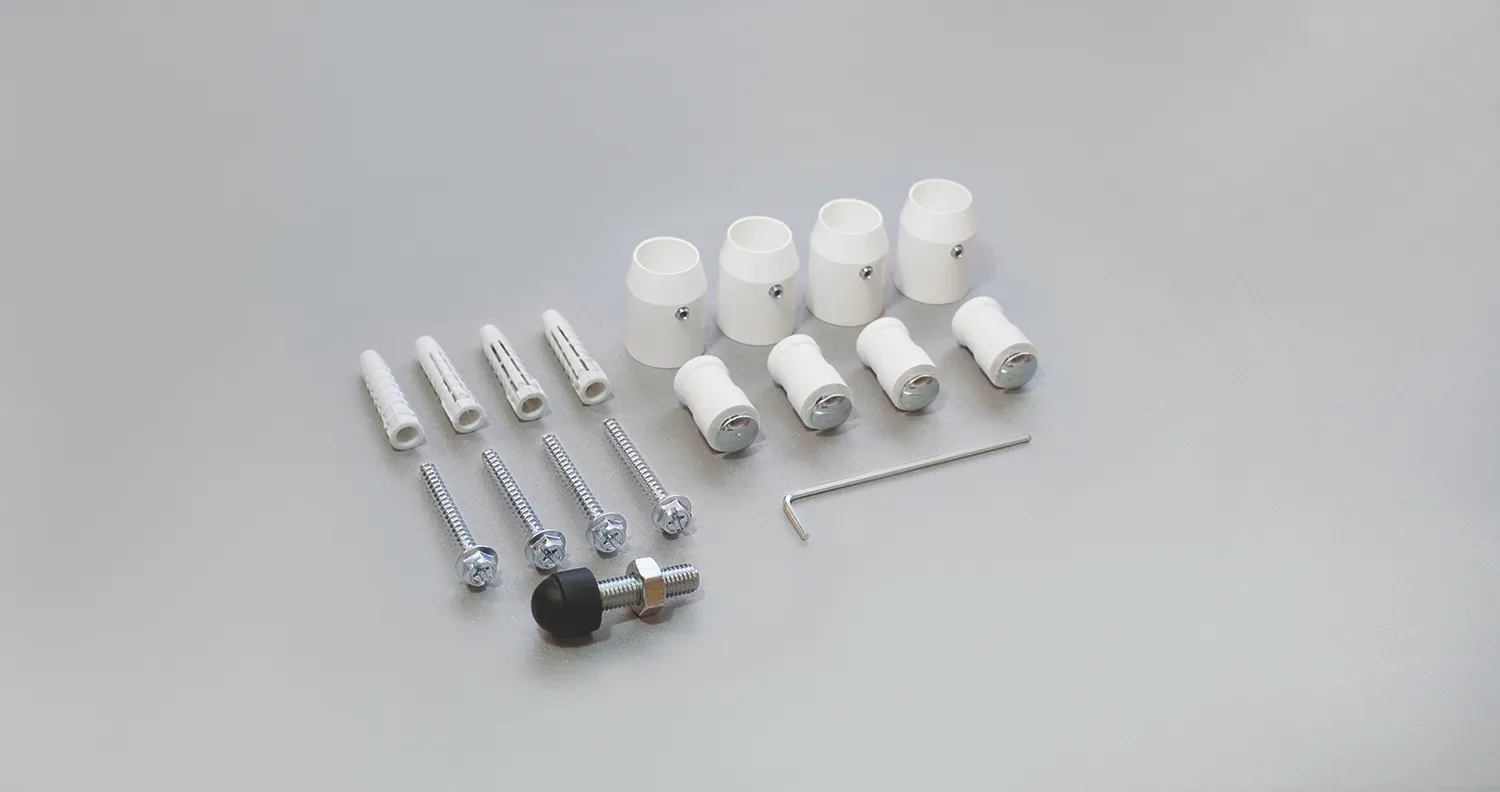 Zehnder Montageset für „Folio Glass“ in weiß